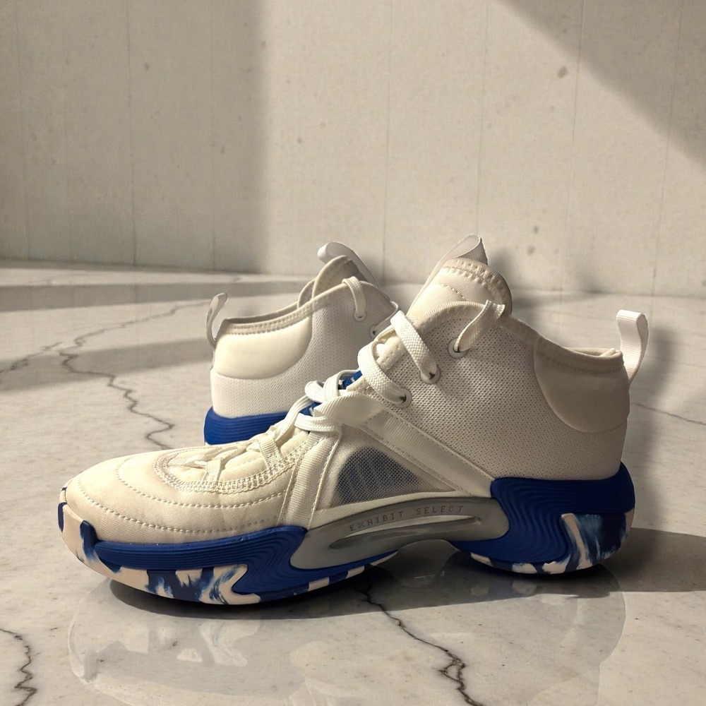 Adidas Exhibit Select Mid White Royal Blue Basketball Shoes Women 9.5 CLEAN - Picture 8 of 15